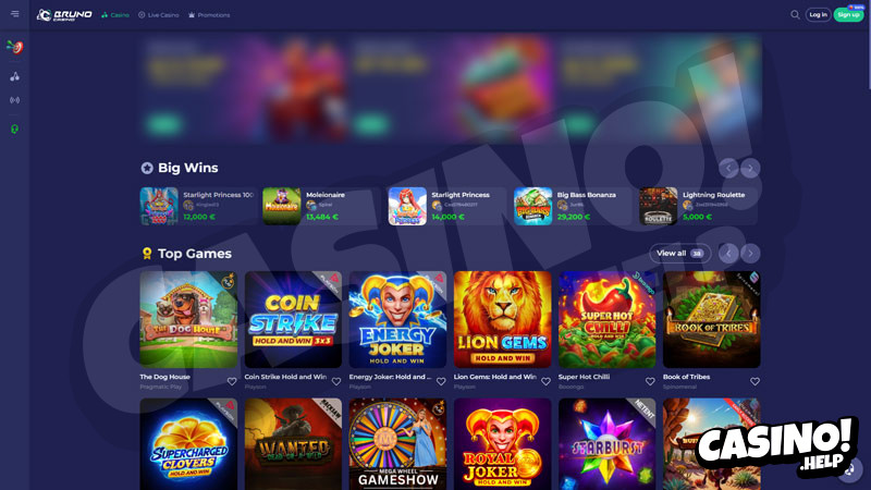 bruno-casino lobby screenshot