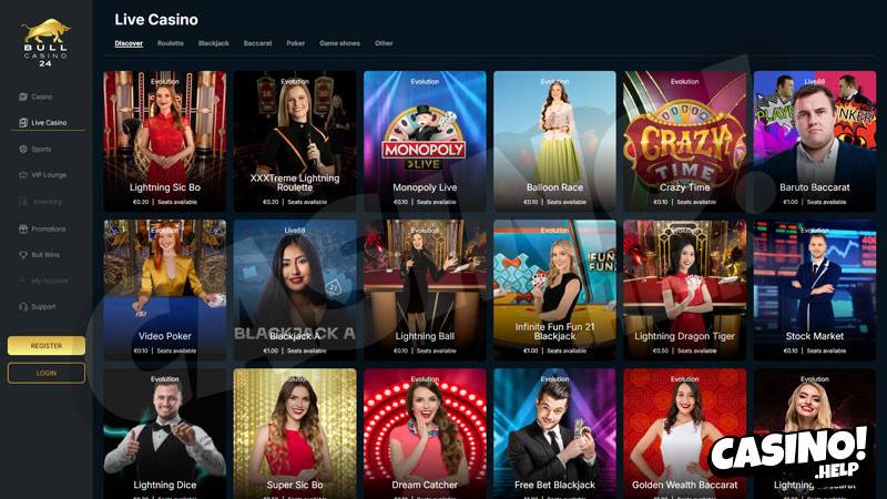 bull-casino live screenshot