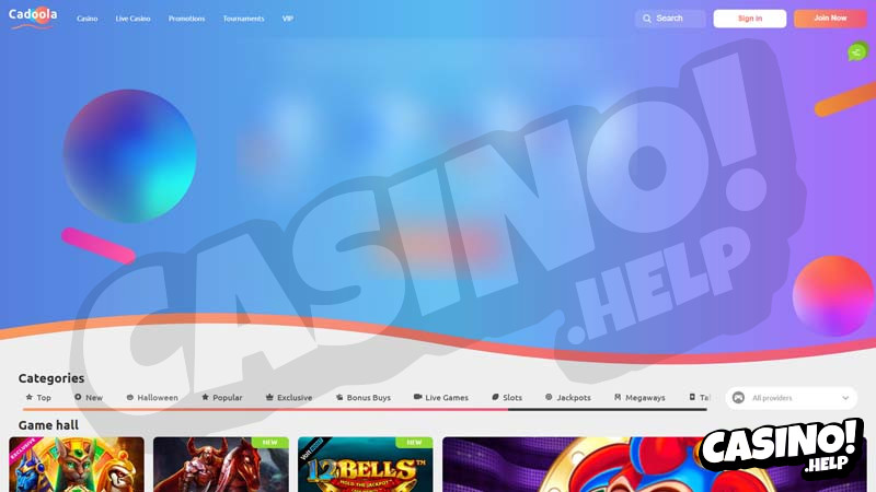 cadoola-casino lobby screenshot