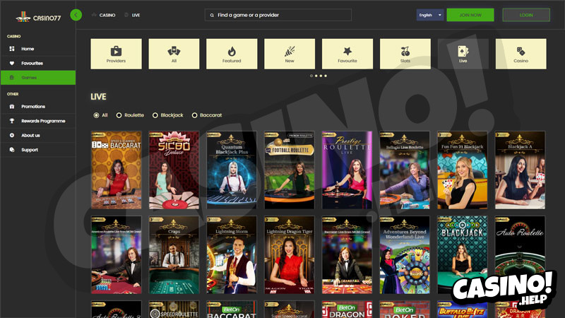 casino77 live screenshot