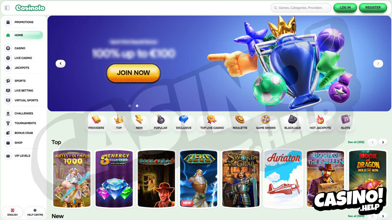 casinolo lobby screenshot