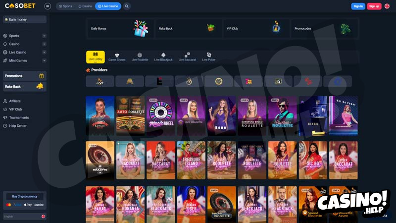 casobet live screenshot