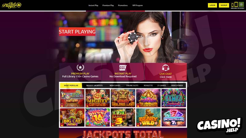 club-player-casino lobby screenshot