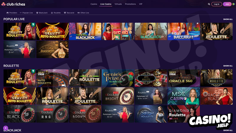 clubriches live screenshot