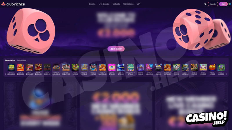 clubriches lobby screenshot