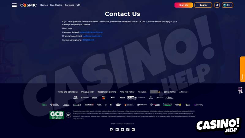 Thumbnail cosmicslot support