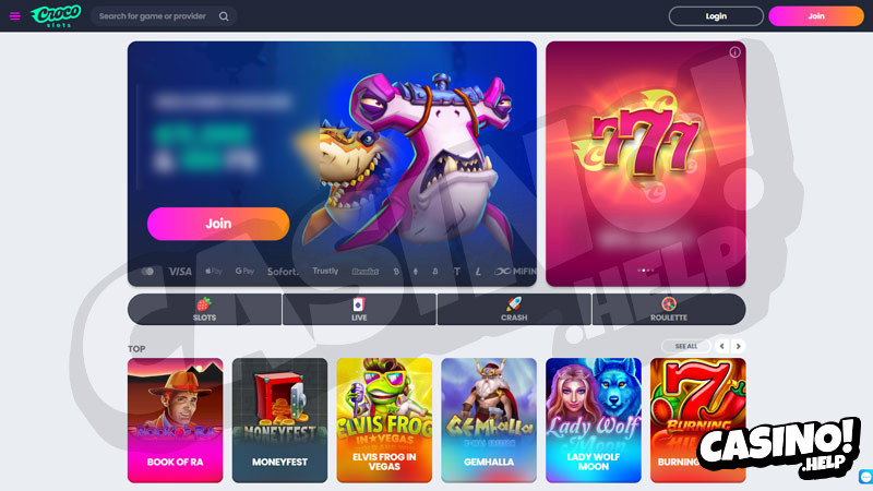 crocoslots lobby screenshot