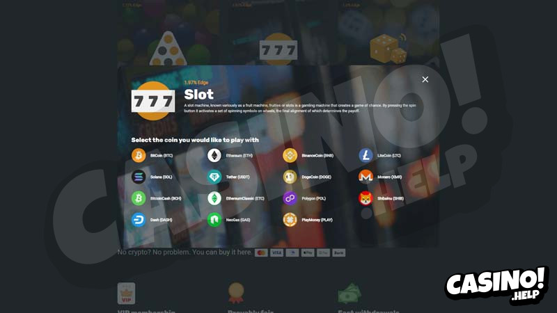 crypto-games slots screenshot