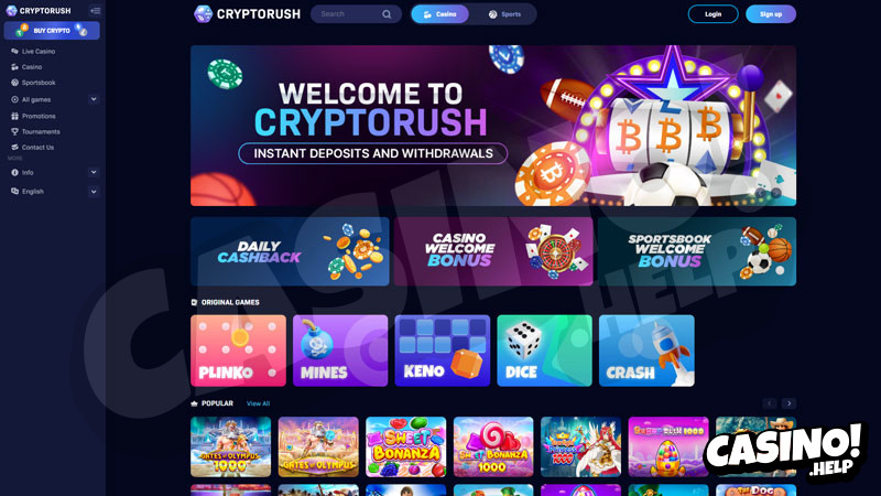 cryptorush lobby screenshot