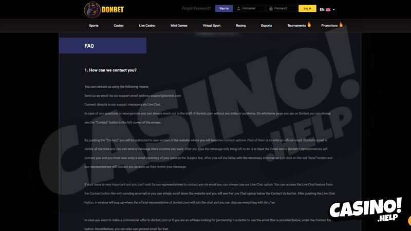 Thumbnail donbet support