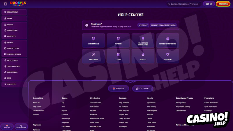 duospin support screenshot