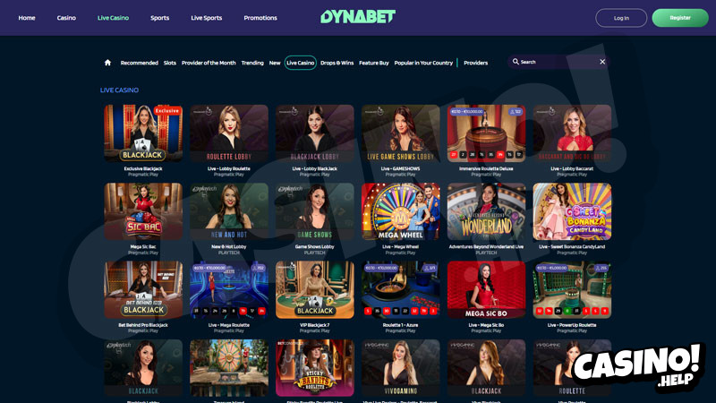 dynabet live screenshot