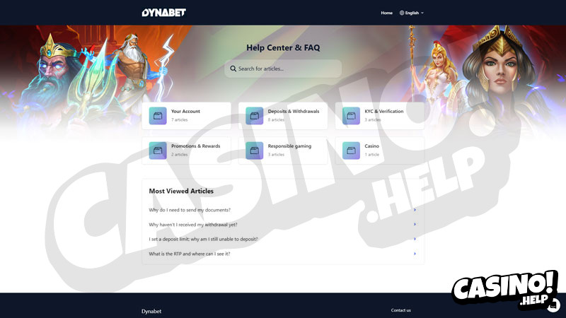 dynabet support screenshot