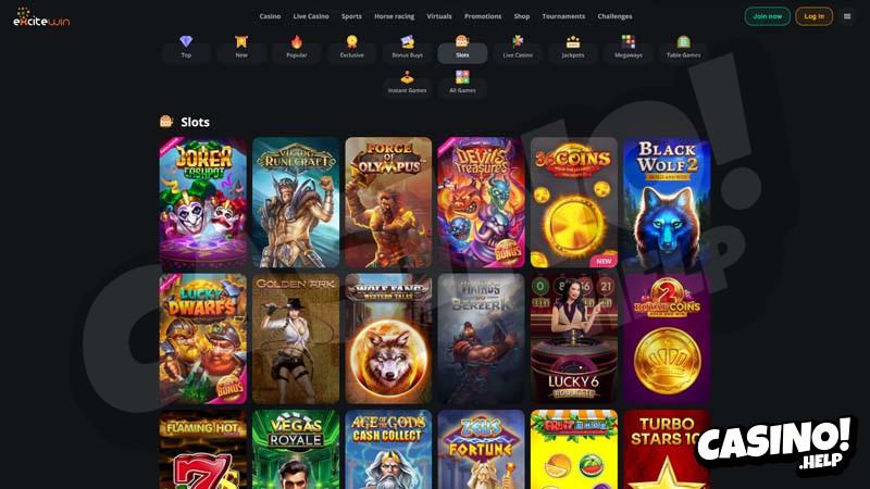 excitewin slots screenshot
