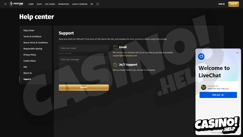 Thumbnail fortuneplay support