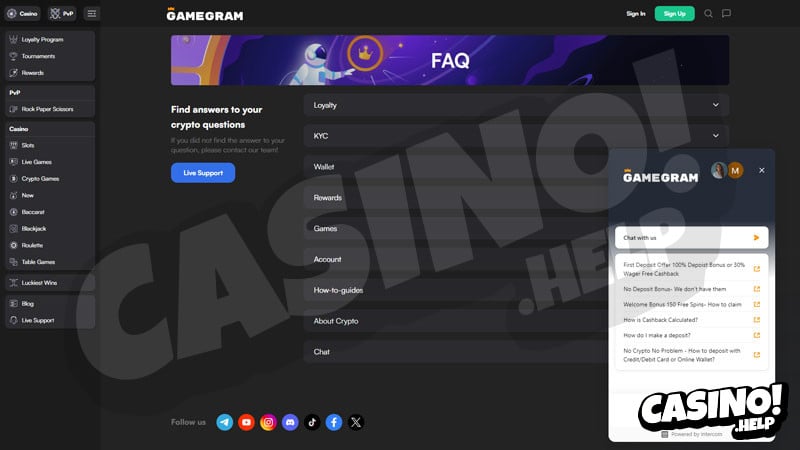 gamegram support screenshot