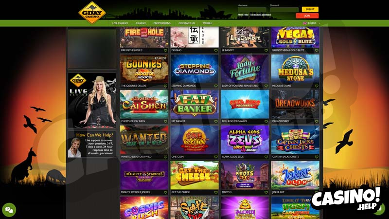 gday-casino slots screenshot