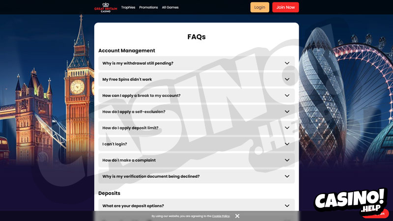 great-britain-casino support screenshot