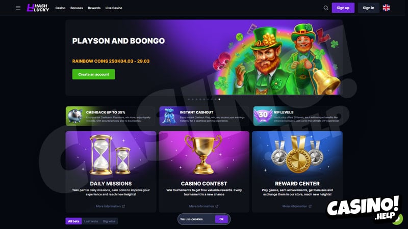 hashlucky lobby screenshot