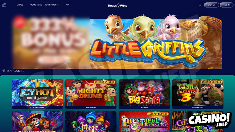 heaps-o-wins lobby screenshot