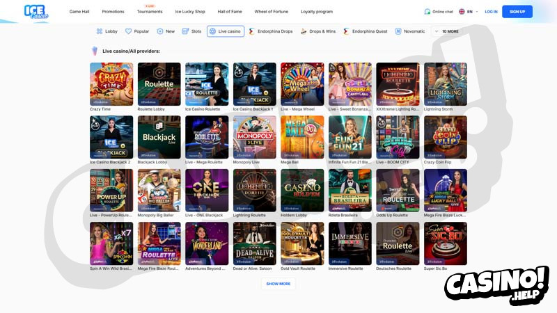 icecasino live screenshot