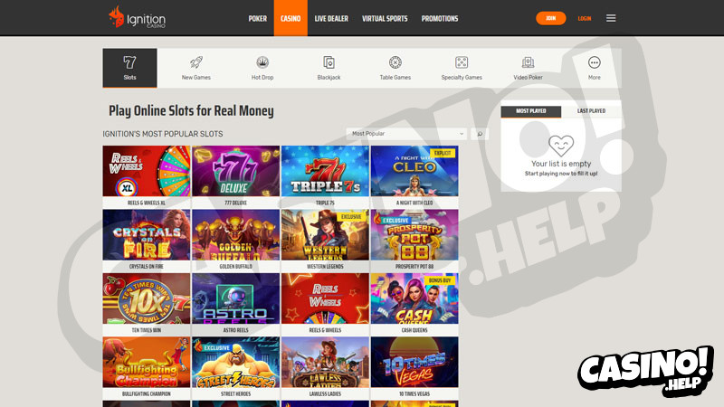 ignition-casino slots screenshot