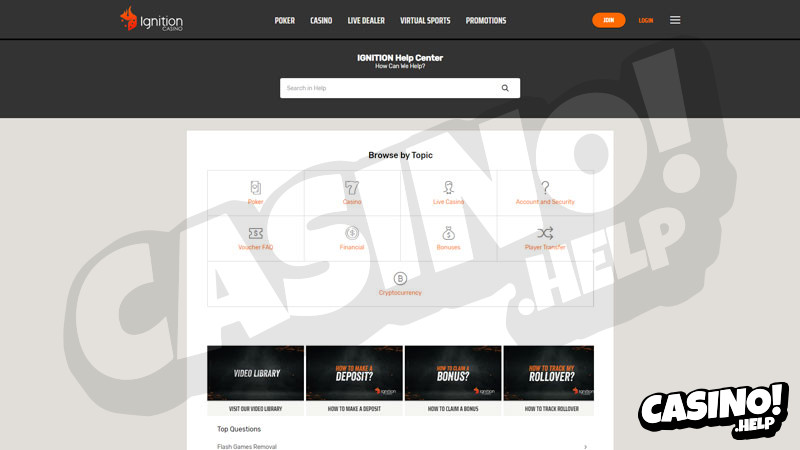 ignition-casino support screenshot