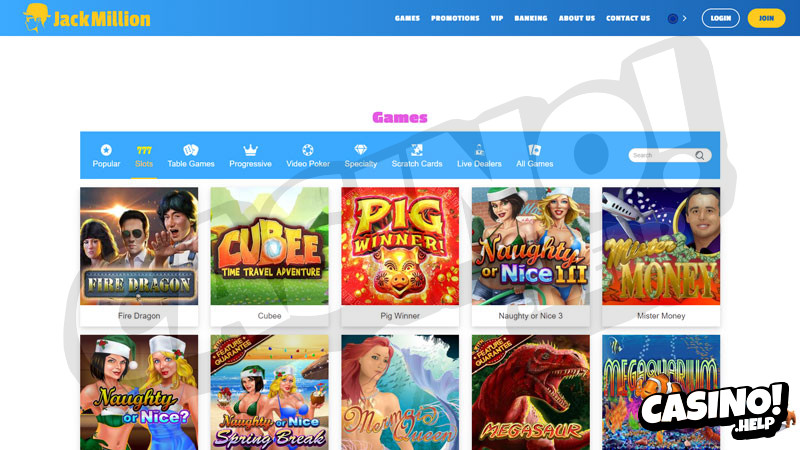 jackmillion slots screenshot