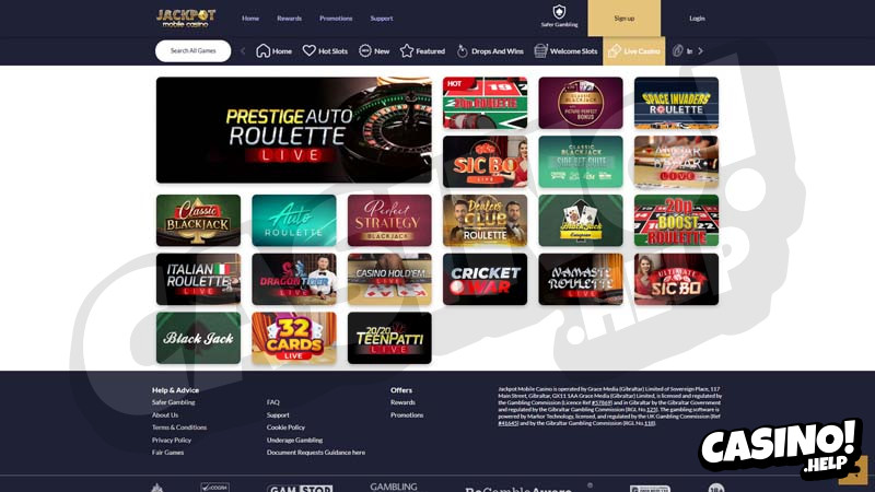 jackpot-mobile-casino live screenshot