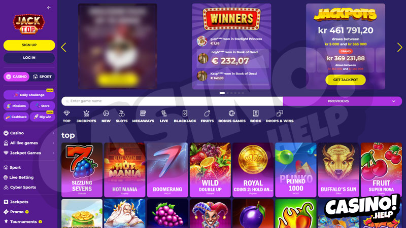 jacktop lobby screenshot