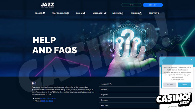 jazz-sports support screenshot