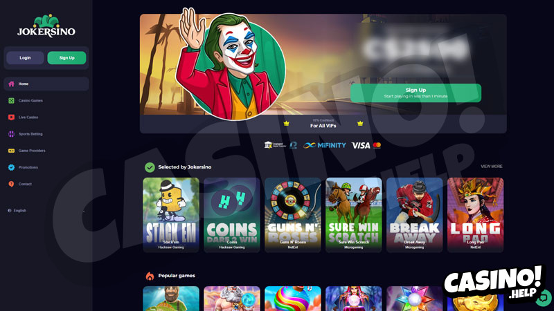 jokersino lobby screenshot