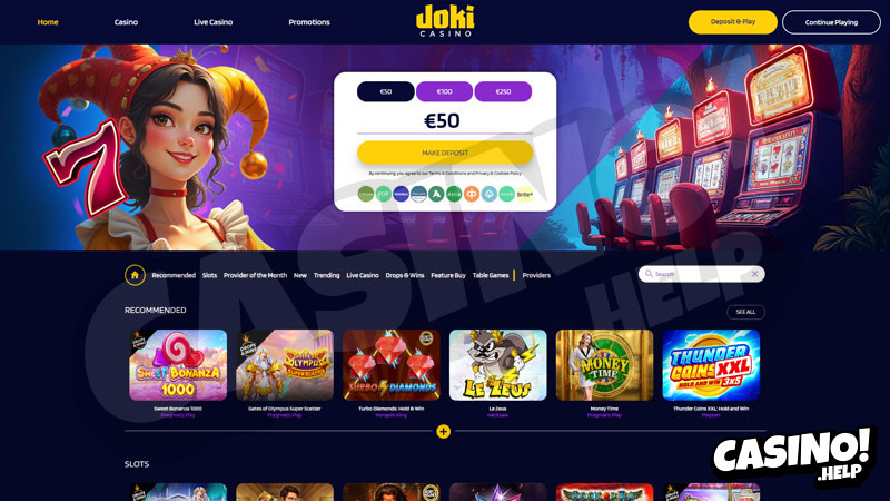 jokicasino lobby screenshot