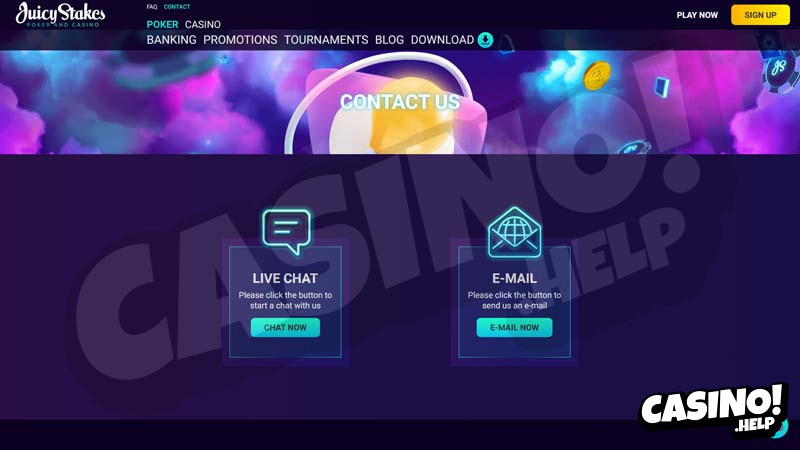 juicy-stakes support screenshot