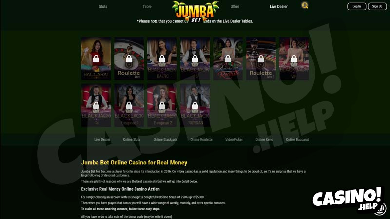 jumba-bet-casino live screenshot