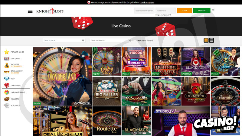 knightslots live screenshot