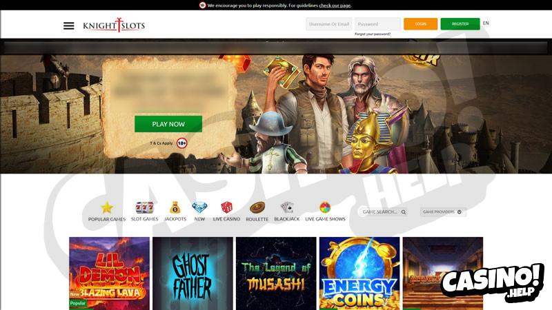 knightslots lobby screenshot