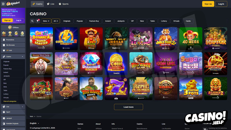 kokobet slots screenshot