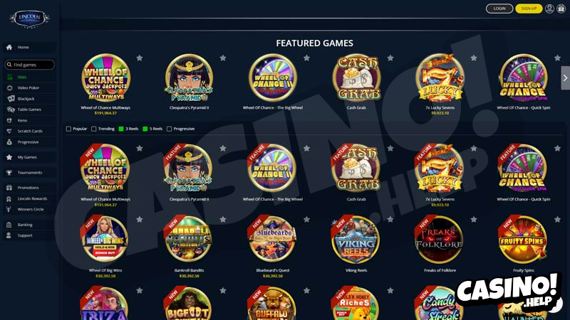 lincoln-casino slots screenshot
