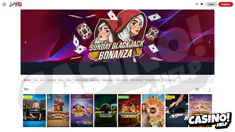 lucky-31-casino lobby screenshot