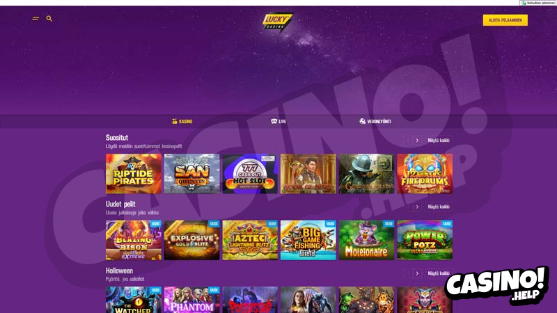 lucky-casino lobby screenshot