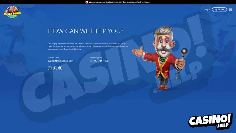 Thumbnail luckylouis-casino support