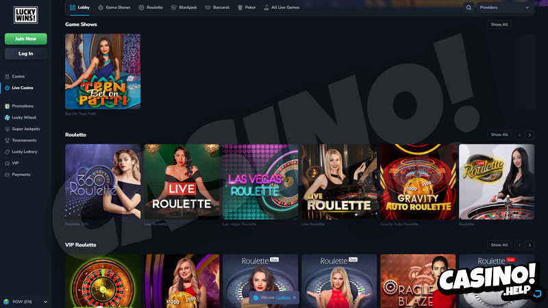 luckywins live screenshot