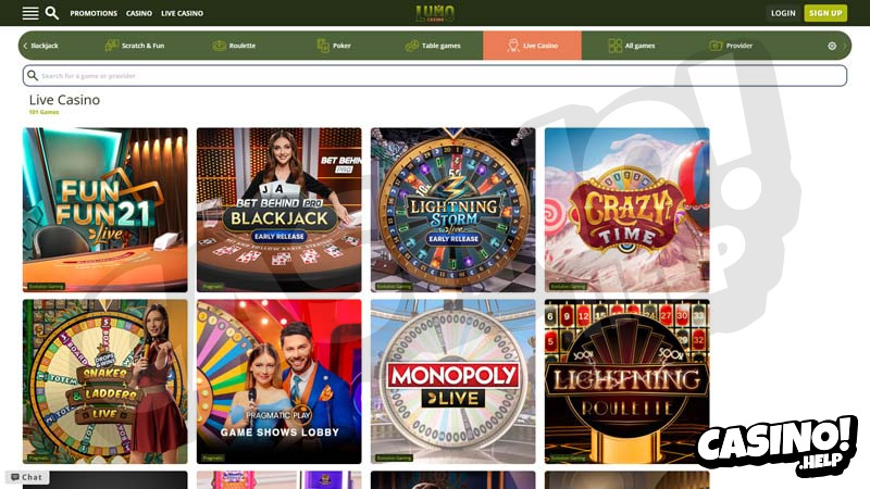 lumo-casino live screenshot