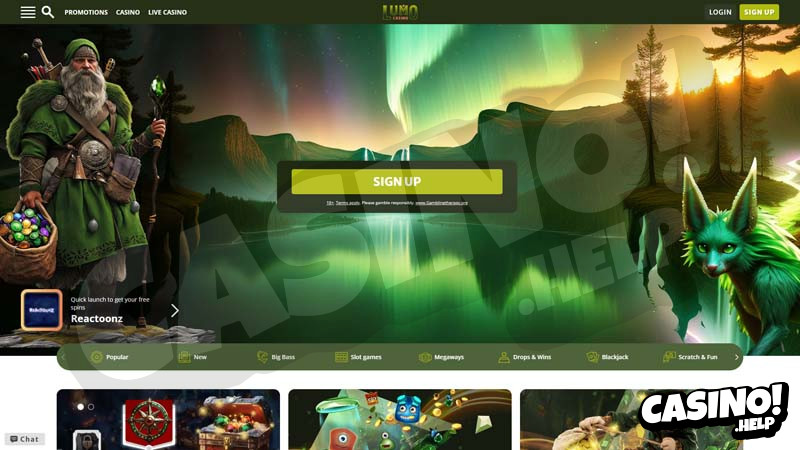 lumo-casino lobby screenshot