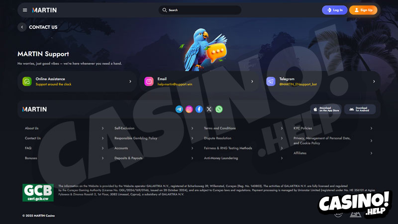 martin support screenshot