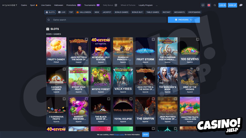 monixbet slots screenshot