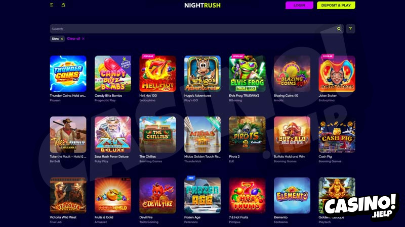 nightrush-casino slots screenshot
