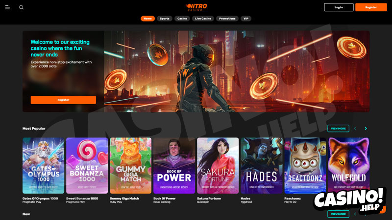 nitrocasino lobby screenshot
