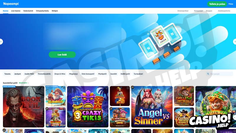 nopeampi-casino lobby screenshot